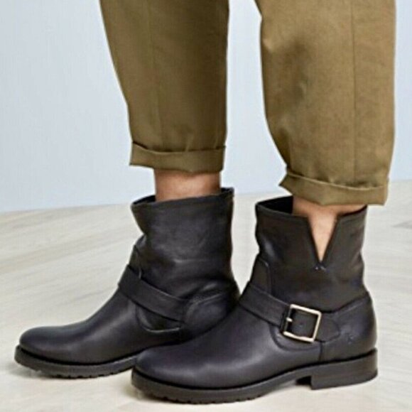 Frye Natalie Engineer Short Suede Leather Booties Boho Effortless sz 6.5 - Picture 10 of 10